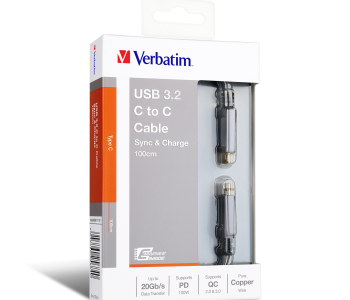 Verbatim 65684 Sync & Charge USB3.2 C to C Cable