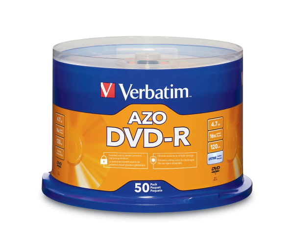 VERBATIM DVD-R 4.7GB 16X 50PCS CAKE BOX